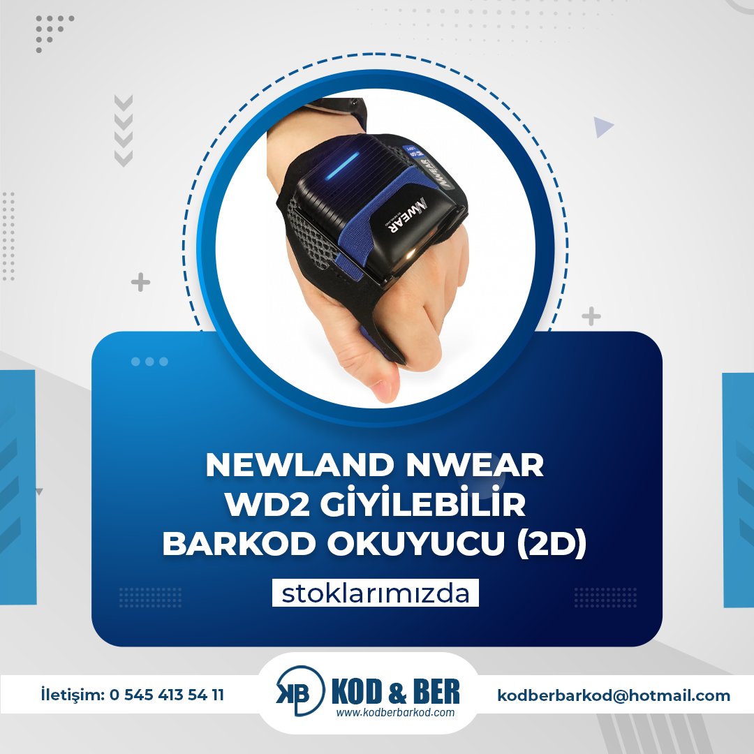 Newland NWEAR WD2 Giyilebilir Barkod Okuyucu (2D) Stoklarımızda...
#BarkodMakinesi #BarkodYazıcı #EtiketYazıcı #YapışkanlıEtiketYazıcı #EndüstriyelBarkod #ZebraBarkodYazıcı #kodberbarkod #etiket #barkod #argox #KuşeEtiket #termaltransfer #zebra #zebrabarkod #zebrabarkodyazıcı