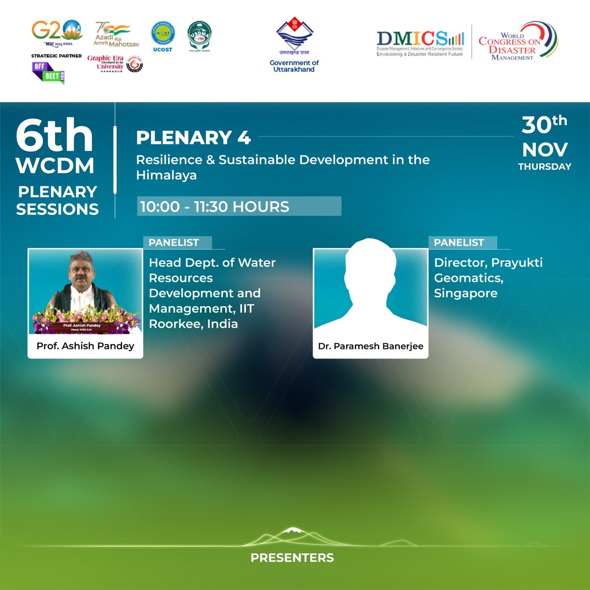 6WCDM2023's tweet photo. Day 3: Unlock a day of knowledge and innovation! Check out the schedule for November 30th at the 6th World Congress on Disaster Management.

#resurgentuttarakhand #WCDM #6WCDM #RuralDevelopment #UNESCO #WorldBank #GlobalDevelopment #ClimateChange #ReshapingDisasterResponse #BuildingResilientFuture #ClimateAction #DisasterPreparedness #researchforchange #graphiceradeemedtobeuniversity #graphicerahilluniversity