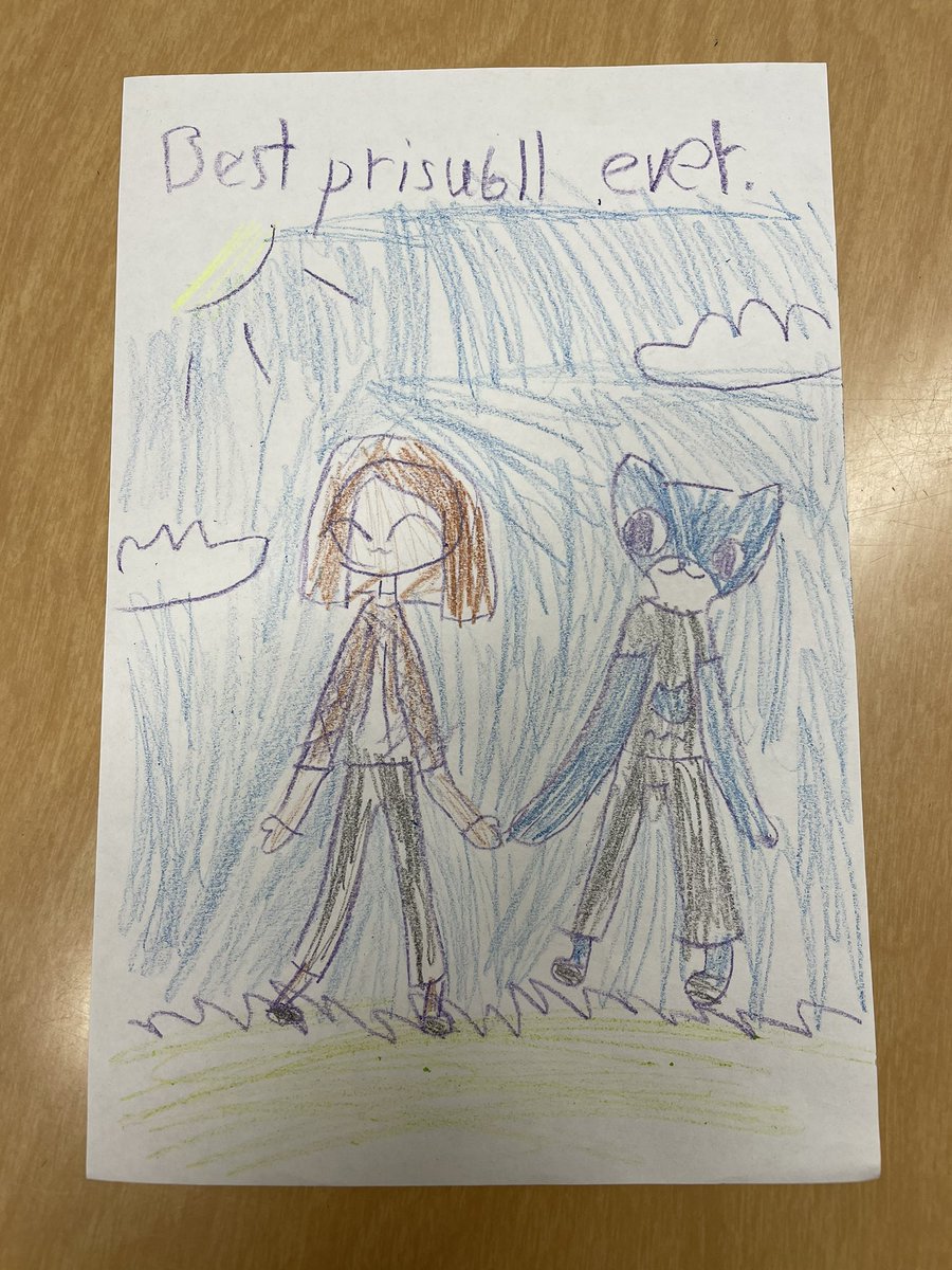 Best “Prisubll” ever 🥰 A 2nd grade @Walnut_Acres interpretation of me w/ our Jaguar mascot! 🩵  So cute! 

@MtDiabloUSD @MDUSDHR #TeamMDUSD #edutwitter #twitteredu #Principal #LeadershipMatters #studentengagement #teachertwitter