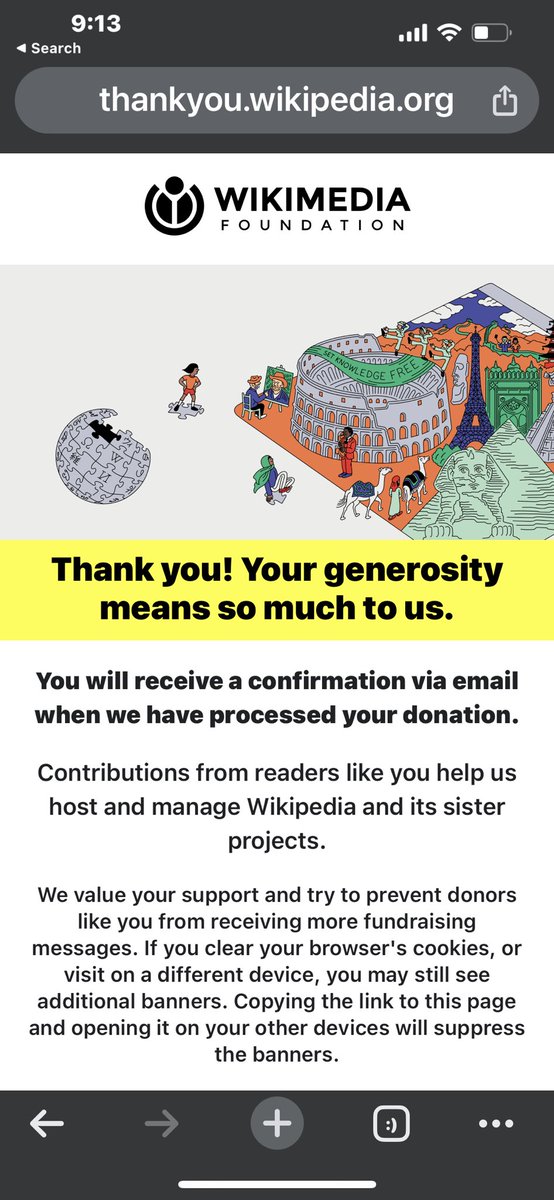 I'm happy to support Wikipedia. Amazing collaborative human creation. #wikipedia #illuxa #opensource #freedomofinformation