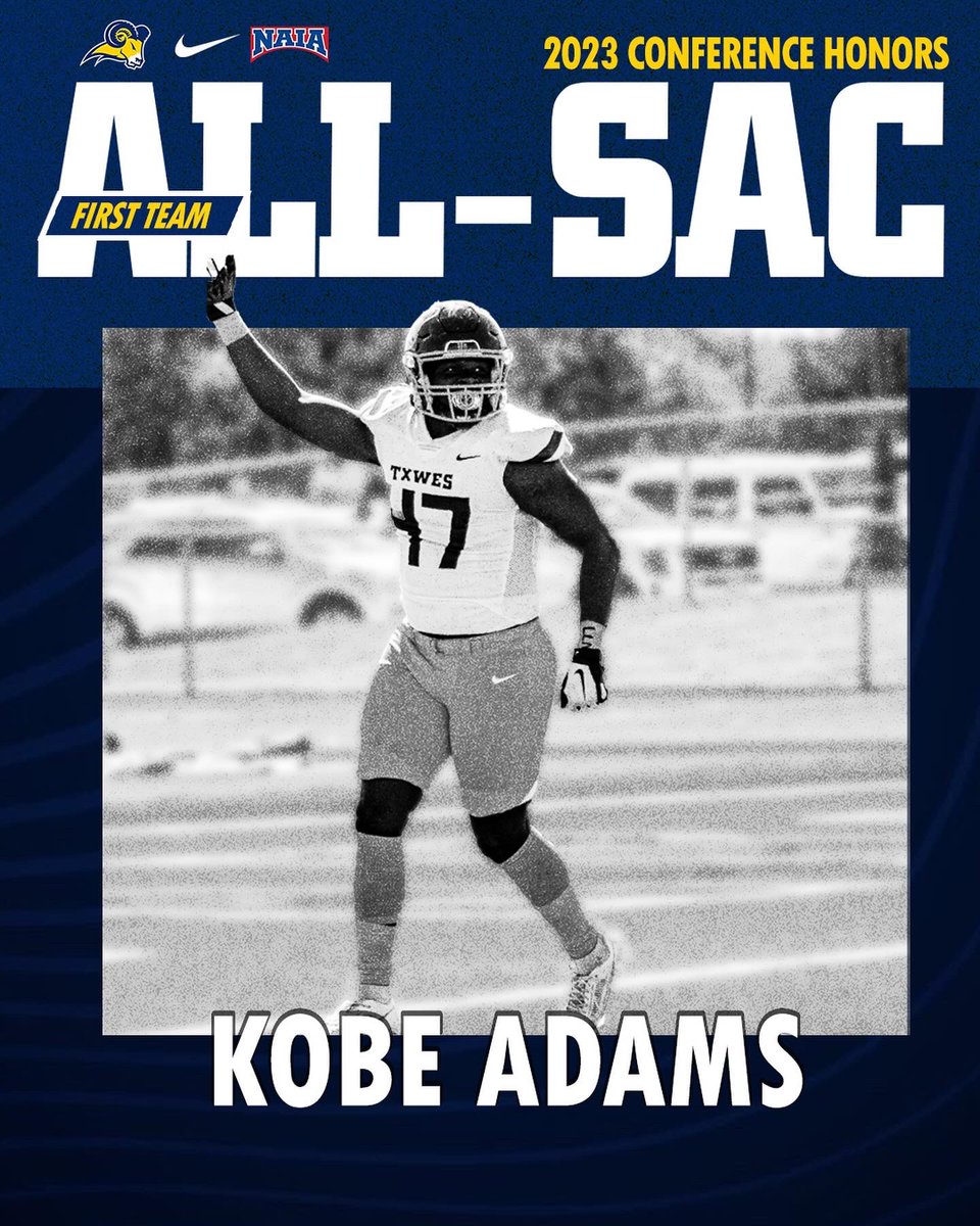 TxWesFootball's tweet photo. 𝗔𝗹𝗹-𝗦𝗔𝗖 First Team honors 🐏 ⬆️ 

#sac #soonerathleticconference #ramsup #TXWES https://t.co/n75CUJrblF