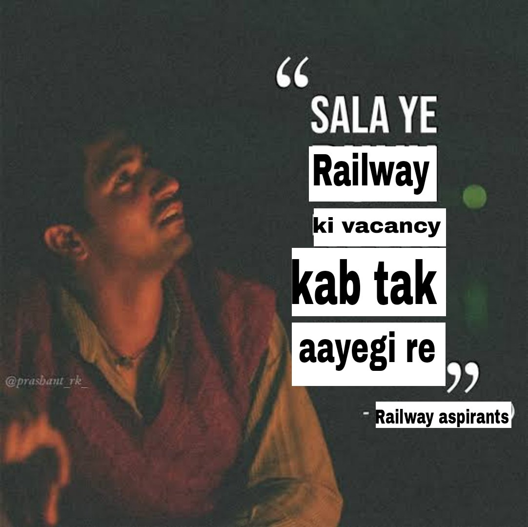 SumitkrSk's tweet photo. ye vacancy kab aayegi  @AshwiniVaishnaw @narendramodi
#Modiji_Railway_Vacancy_Do https://t.co/7RLderawyU