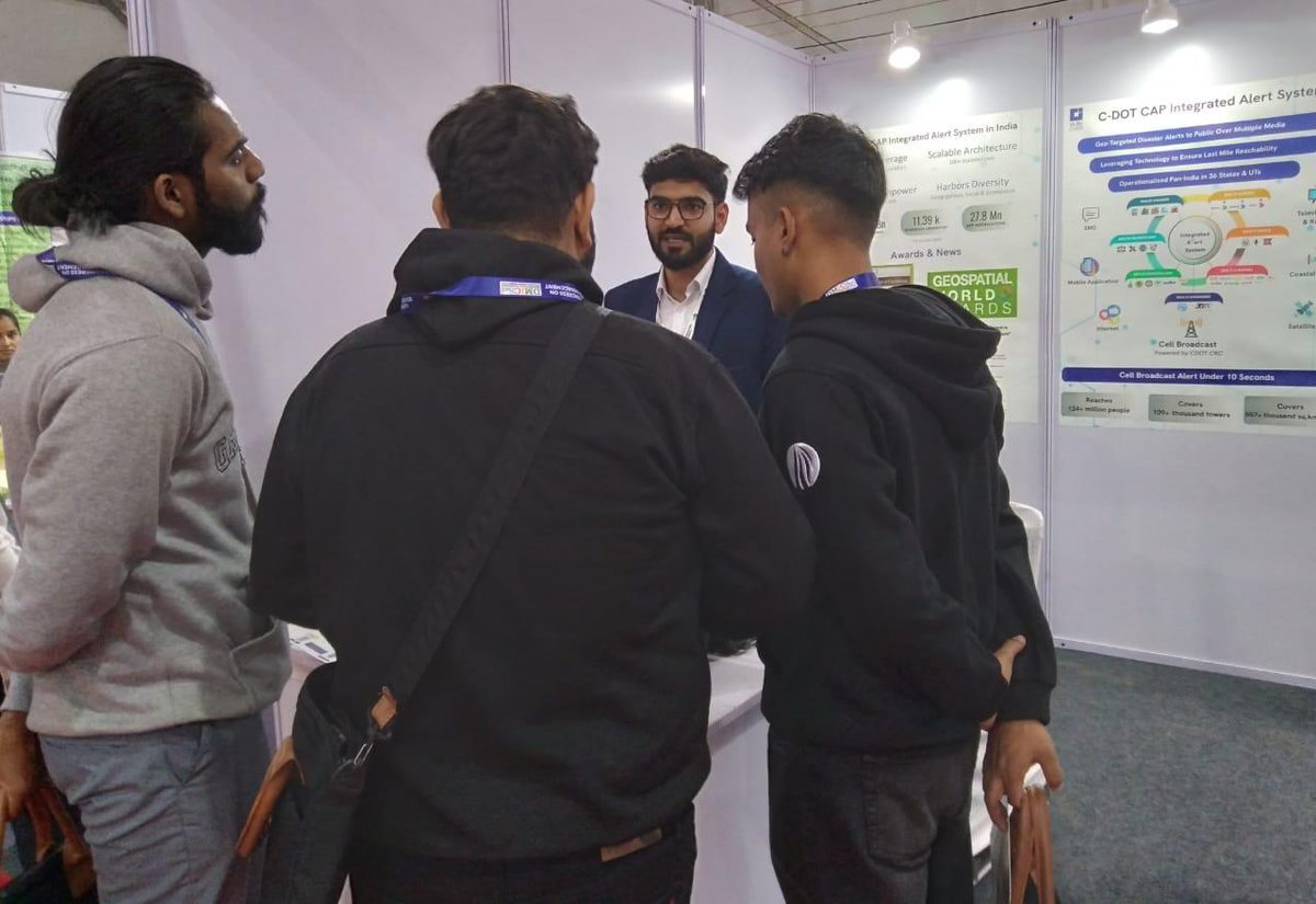 CDOT_India's tweet image. @CDOT_India is demonstrating its @ITU #CAP based Integrated Alert System for Disaster Management at the 6th World Congress on Disaster Management @6WCDM2023, Dehradun @DoT_India @devusinh @AshwiniVaishnaw @UN #EW4All #WCDM