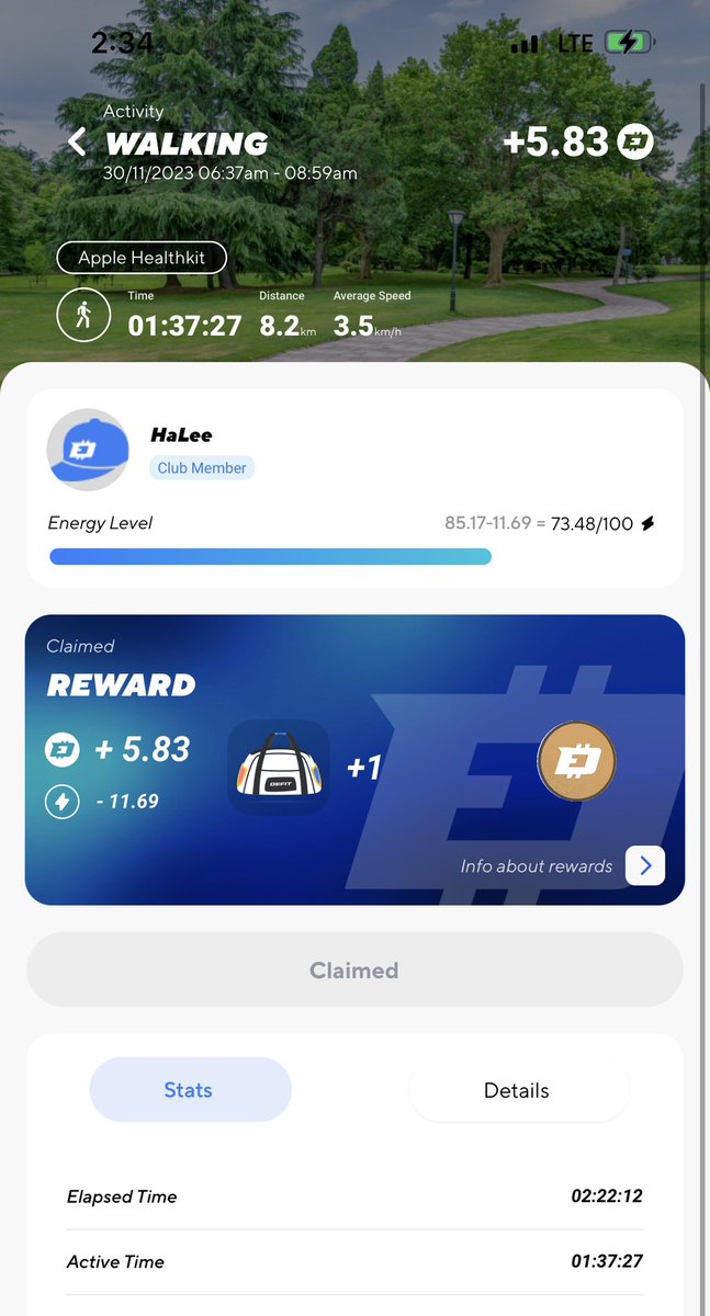 levietha66's tweet photo. Talk long walk today with unlock 120 minutes. Think about short running in evening.
#mulebar contest
#Zealy 
@DEFITofficial https://t.co/EDBo85yK0u