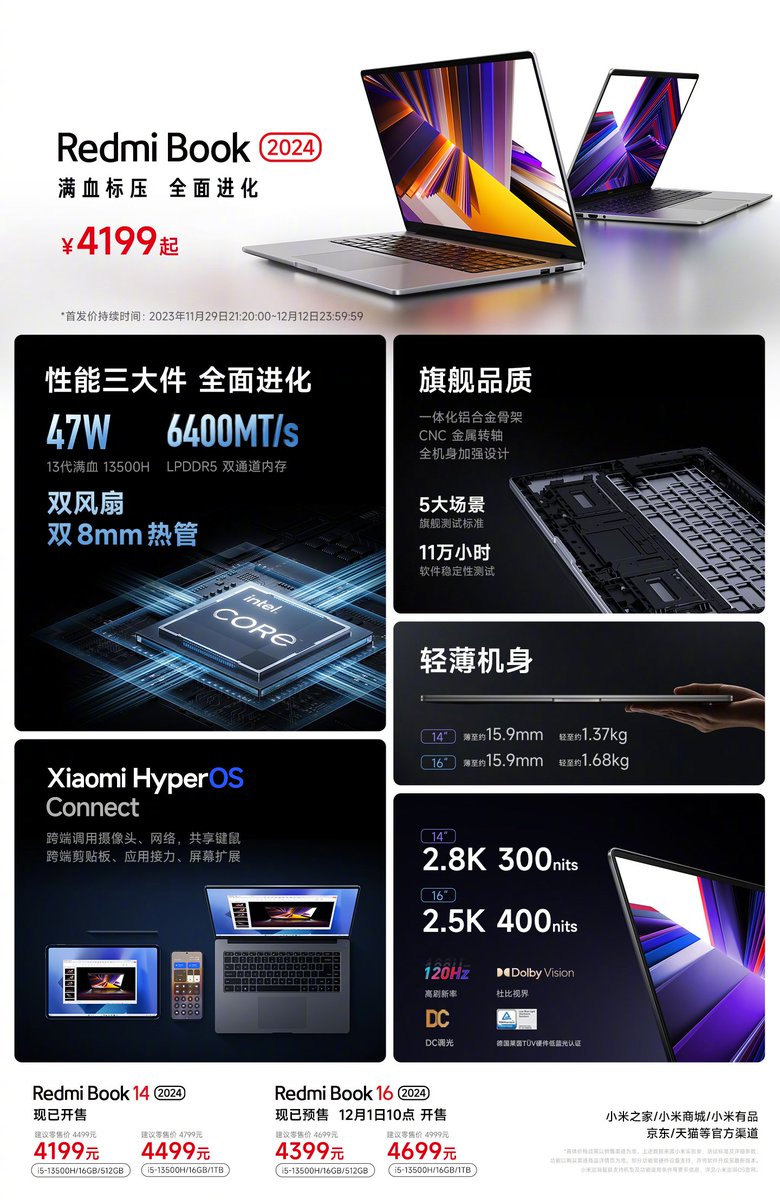 boxtobyte's tweet photo. Redmi Book 14 &amp; 16 launched in China ✅
#Redmi #RedmiBook14 #RedmiBook16 #Xiaomi #XiaomiHyperOS #HyperOS https://t.co/n9AeIkYCly