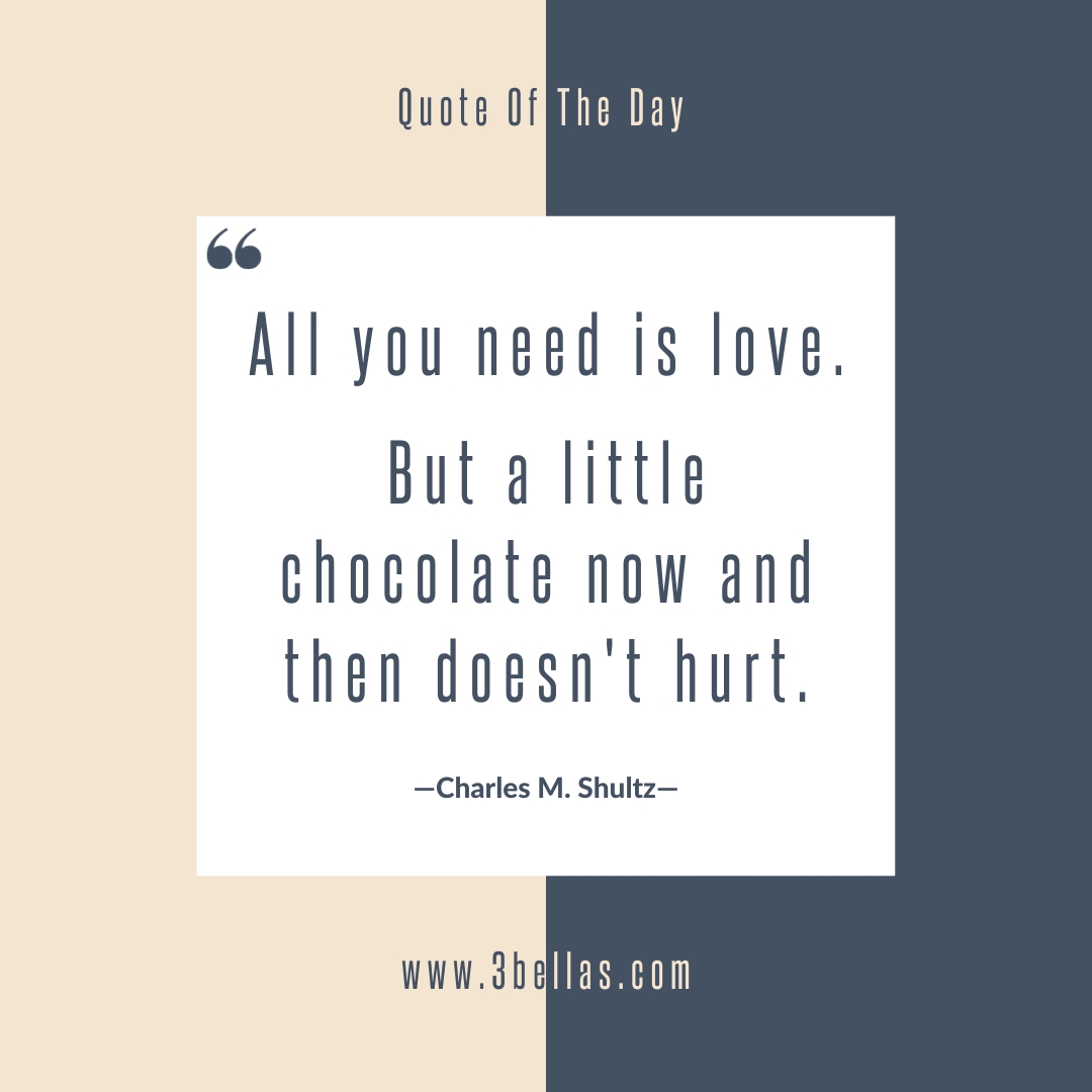 3BellasWD's tweet photo. Hopefully, this puts a smile on your face and relieves a little stress!

"All you need is love. But a little chocolate now and then doesn't hurt." ―Charles M. Shultz―

#3bellas #3bellaswebdesign #familybusiness #australianowned #bossladies #wordpress #projects #chocolate #love https://t.co/ldjMP79Mgw