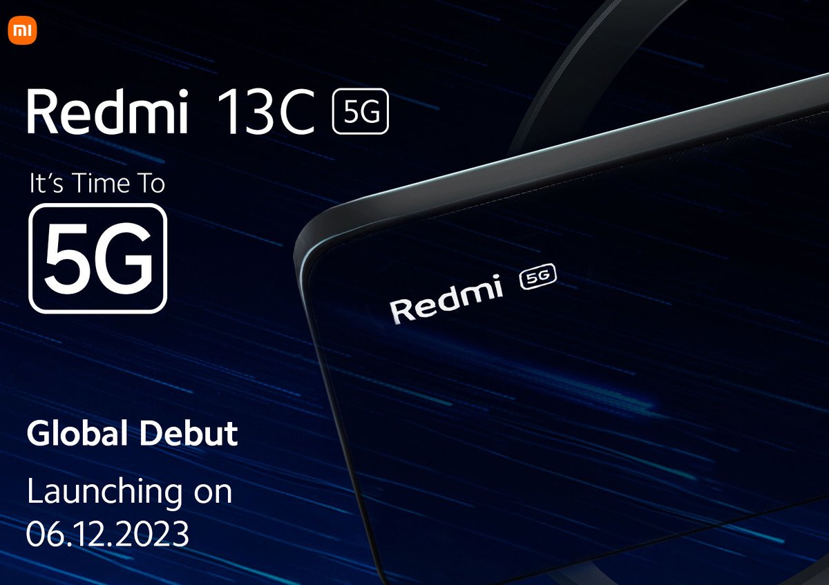 FoneArena's tweet image. #Redmi13C5G to launch in India alongside the #Redmi13C 4G version on December 6 2fa.in/47SfOLC