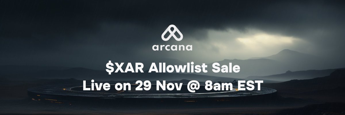 ArcanaNetwork's tweet photo. Super excited to announce that the $XAR Allowlist pre-sale is now LIVE on @joinrepublic!

https://t.co/t5CwNu3BWb https://t.co/lIejj9CyCW