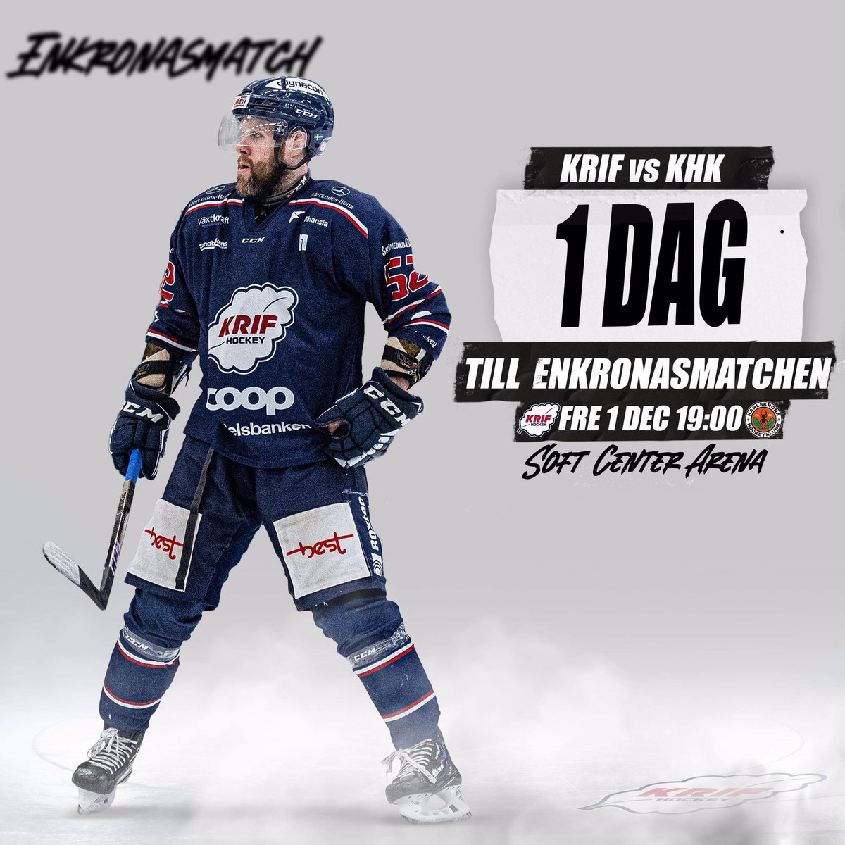KRIFHockey's tweet photo. Familjefest! Derby mot KHK!
✔️Biljetter https://t.co/eXLcOLmgTP - först till kvarn!
✔️Serveringstält utanför arenan öppnar kl 17.15 (mat o dryck)
✔️Möbelmästarna VIP Lounge är abonnerad!
✔️50/50 https://t.co/K7vxV2NU7r
#KRIF #KHKofficiella #blackbugs #wa https://t.co/1sYOYthF0q