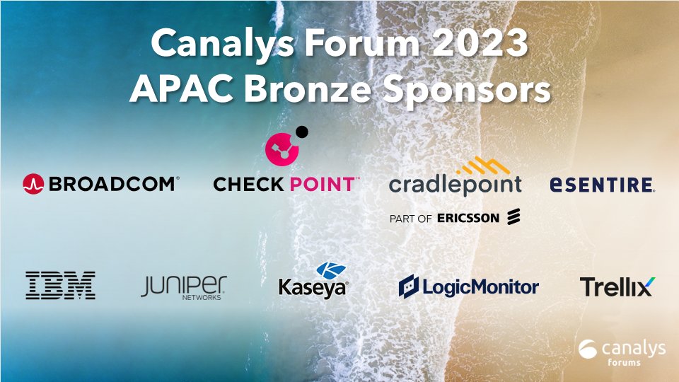 Canalys Forums (@canalysforums) on Twitter photo Join Bronze Sponsors <a href="/Broadcom/">Broadcom</a> <a href="/CheckPointSW/">Check Point Software</a> @cradlepoint <a href="/eSentire/">eSentire</a> <a href="/IBM/">IBM</a> <a href="/JuniperNetworks/">HPE Juniper Networking</a> <a href="/KaseyaCorp/">Kaseya Corp</a> <a href="/LogicMonitor/">LogicMonitor</a> and <a href="/Trellix/">Trellix</a> at the 12th edition of #CanalysForums2023 Bangkok next week! Partners can register virtually: account.canapii.com/events/apac-20… Join Bronze Sponsors <a href="/Broadcom/">Broadcom</a> <a href="/CheckPointSW/">Check Point Software</a> @cradlepoint <a href="/eSentire/">eSentire</a> <a href="/IBM/">IBM</a> <a href="/JuniperNetworks/">HPE Juniper Networking</a> <a href="/KaseyaCorp/">Kaseya Corp</a> <a href="/LogicMonitor/">LogicMonitor</a> and <a href="/Trellix/">Trellix</a> at the 12th edition of #CanalysForums2023 Bangkok next week! Partners can register virtually: account.canapii.com/events/apac-20…
