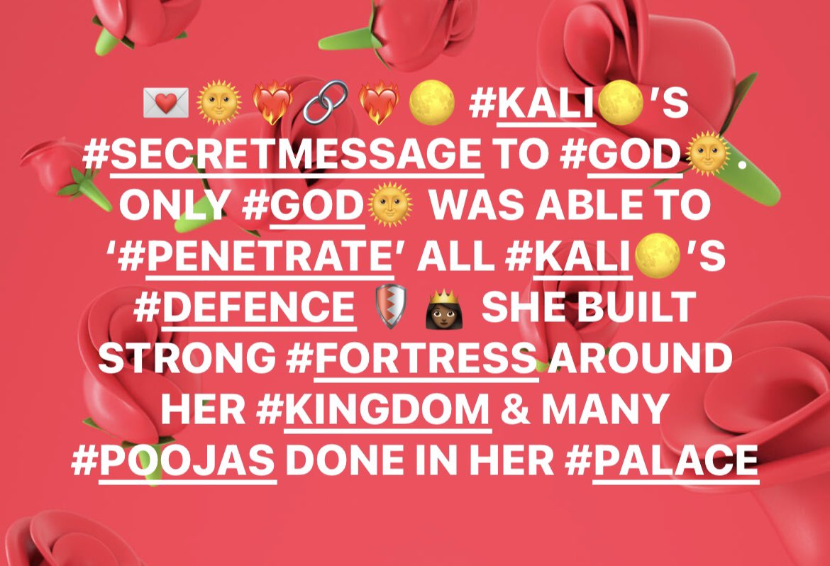 KALIARULAR_EROS's tweet image. 💌🌞❤️‍🔥🔗❤️‍🔥🌕 #KALI🌕’S #SECRETMESSAGE TO #GOD🌞. 
ONLY #GOD🌞 WAS ABLE TO ‘#PENETRATE’ ALL #KALI🌕’S #DEFENCE 🏳️👸🏾⚔️🛡️🔐⚡️🌞 HE PASSED ALL #TESTS✅ &amp;amp; HER DEFENCE &amp;amp; ‘INVADED’ HER 🎯💘 #HEART❤️‍🔥 #MIND🧠 &amp;amp; #SOUL✨. #GOD🌞PASSED #KALI’S #TESTS🌞✅ #DIVINE #LOVE❤️‍🔥🔐