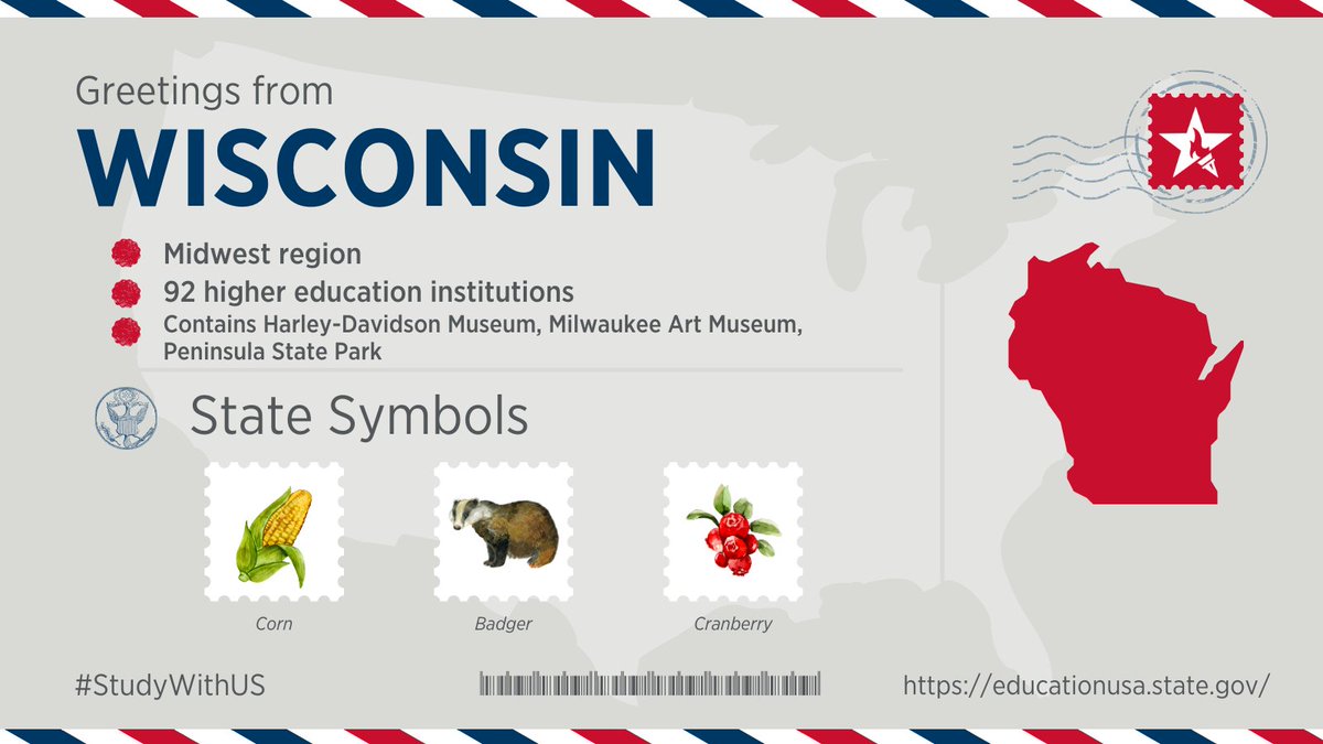 Looking to explore the @MilwaukeeArt Museum, stroll through Peninsula State Park, or study at one of 92 colleges and universities?  Say hello to Wisconsin! Experience The Badger State, #Wisconsin 📷 studywisconsin.org.