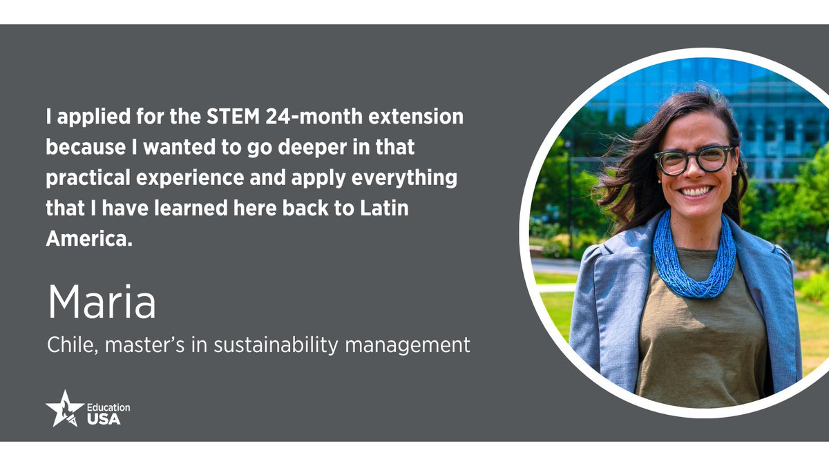 “I applied for the STEM 24-month extension because I wanted to go deeper in that practical experience and apply everything that I have learned here back to Latin America.” – Maria, Chile, master’s in sustainability management. Learn more 📷 youtu.be/iOMeCkooNnI