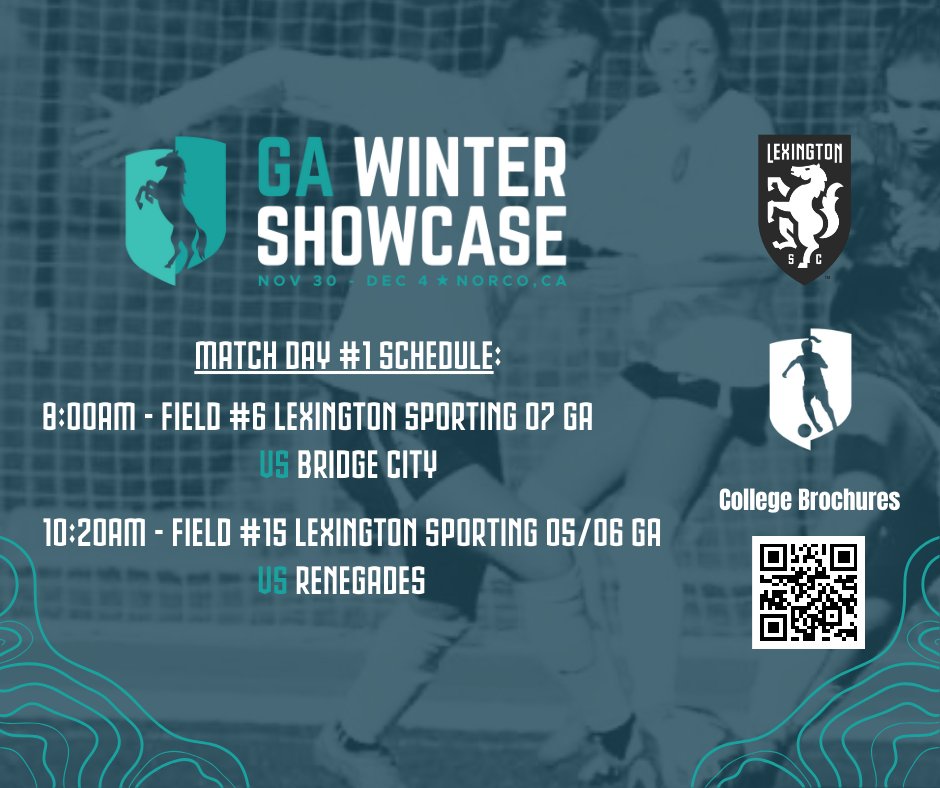LSCyouth's tweet photo. Match Day #1 kicks off with our LSC 07 GA and LSC 05/06 teams.  Looking forward to an awesome event.  
#LEXGO

@GAcademyleague https://t.co/rhUzlsarae