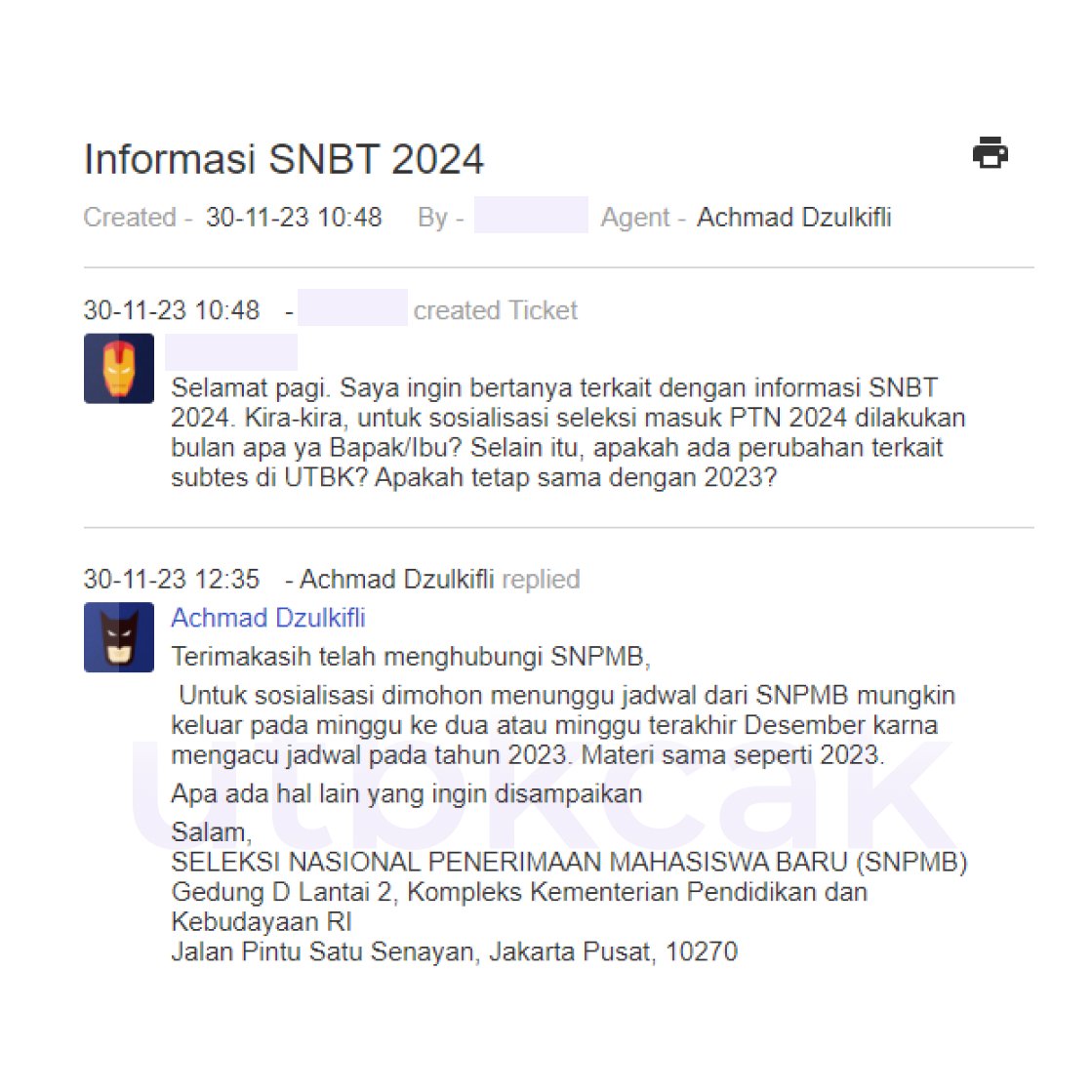 utbkcak's tweet image. 📜 UPDATE RESMI INFO SNBP &amp;amp; SNBT 2024

Jadi, ini aku nanya langsung ke helpdesk SNPMB ya. Ada dua hal yang ingin aku sampaikan.

1/  Info Sosialisasi SNPMB

Minggu ke-2 atau bahkan Minggu terakhir Bulan Desember. Artinya, Desember udah ada titik terang nih.

2/ Sub Tes SNBT, ada…