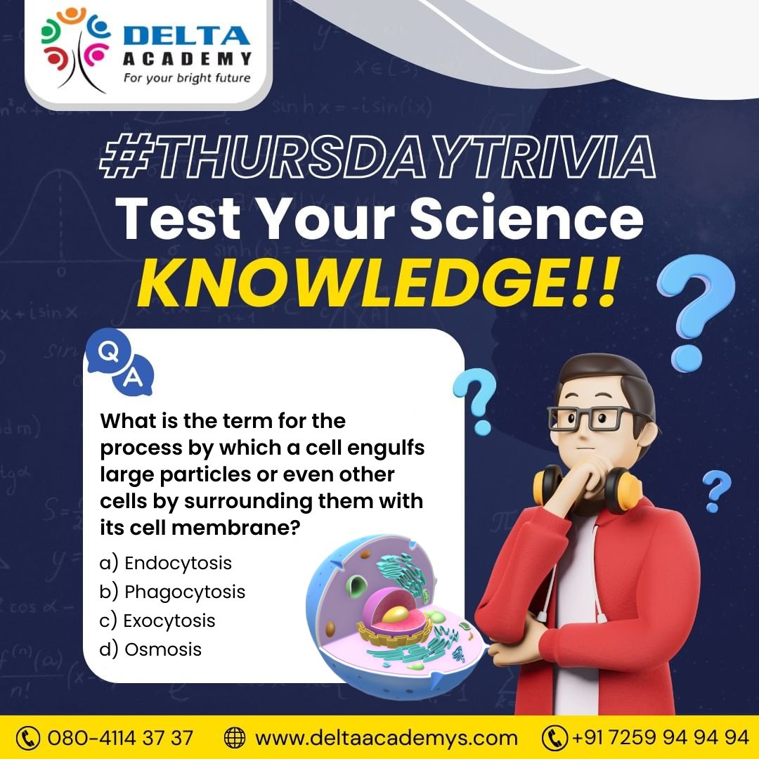 📚🔎 Put your knowledge to the test and join our Thursday Weekly Quiz! 🌟
🌐 Visit our website deltaacademys.com or call 7259 94 94 94 for more information. 🎓
#DeltaAcademy #thursdaytrivia #ScienceCoaching #bangalore #mathikere #thursdayvibe #lifequotes