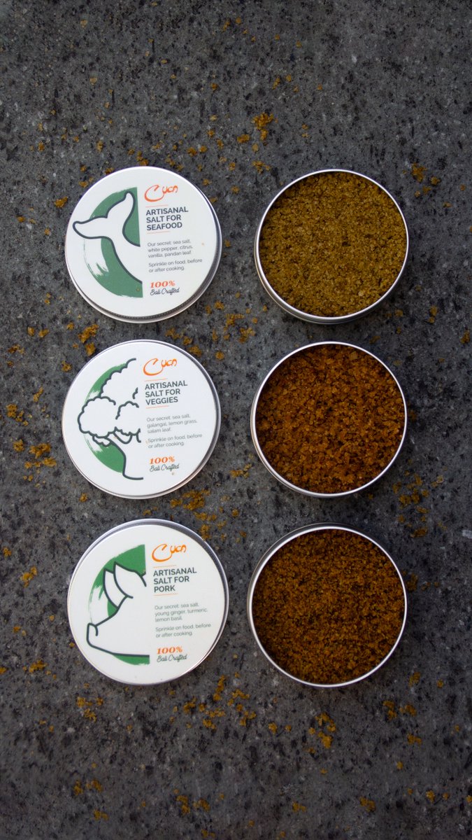 Cuca Artisanal Salts: Pack your kitchen with flavour.

Available all over Indonesia in selected shops: Tokopedia, Shopee, Blibli or by WhatsApp (+62 812-3687-0486)

#CucaBali #inventivecomfortfood #bestinAsia