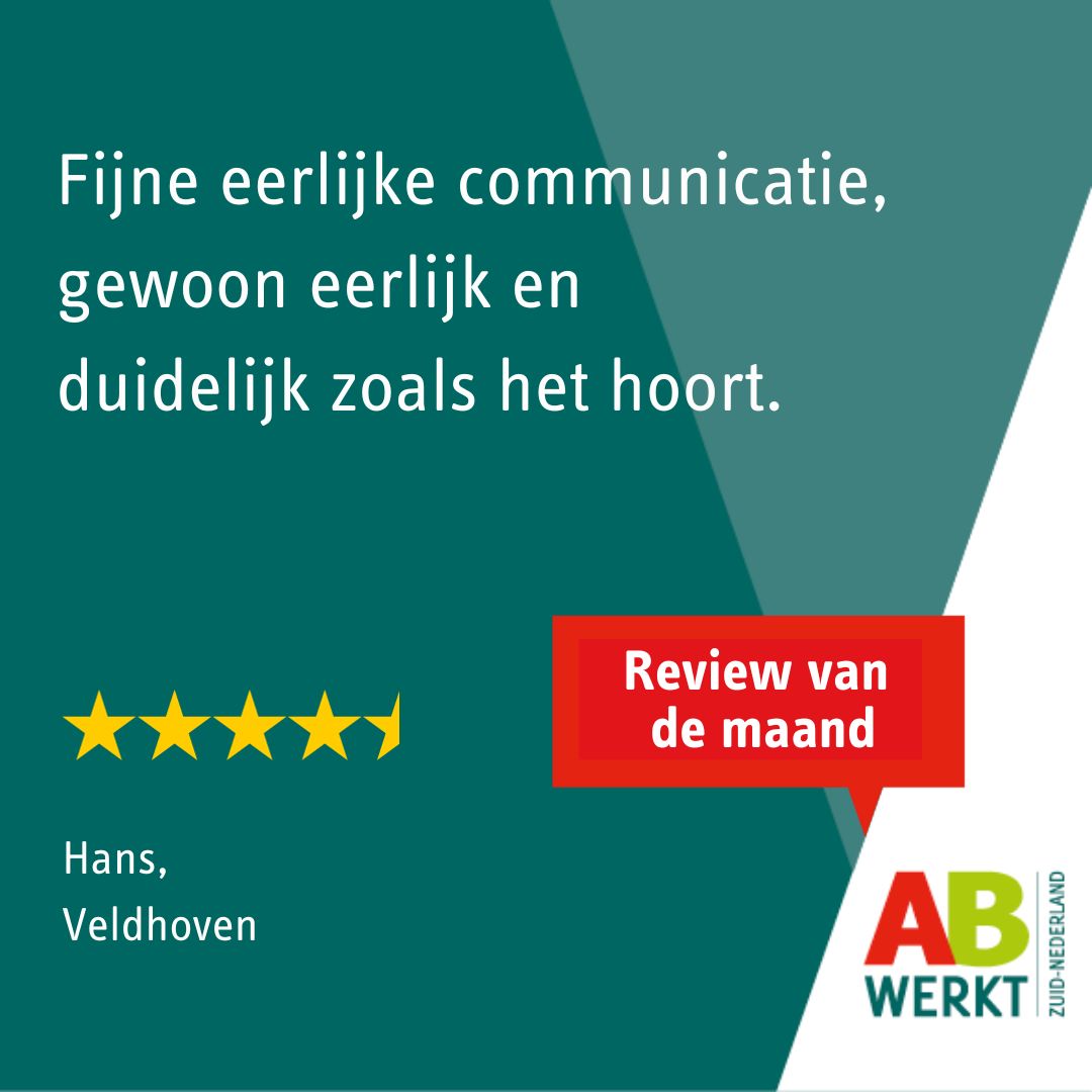 ✅ Eerlijke en duidelijke communicatie: daar staan we voor. 
Dankjewel, Hans!

#review #quote #november #recensie #abwerkt