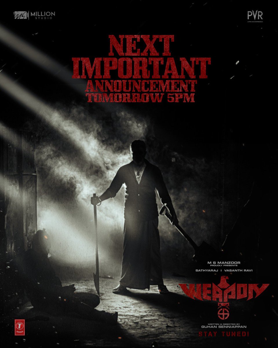 Million Studio (@millionstudioss) on Twitter photo 🏹The Most awaited 🔥 Movie Weapon Release announcement by tomorrow ⚡️
⏱The countdown begins, stay tuned for the groundbreaking 📣 on 1st Dec’23 at 5pm!
The Super Human saga #thehuntbegins
#WeaponMovie #வெப்பன் #HuntBegins 🔥 by <a href="/iamvasanthravi/">Vasanth Ravi</a> <a href="/manzoorms/">Manzoor</a> <a href="/GuhanSenniappan/">Guhan Senniappan</a> 🏹The Most awaited 🔥 Movie Weapon Release announcement by tomorrow ⚡️
⏱The countdown begins, stay tuned for the groundbreaking 📣 on 1st Dec’23 at 5pm!
The Super Human saga #thehuntbegins
#WeaponMovie #வெப்பன் #HuntBegins 🔥 by <a href="/iamvasanthravi/">Vasanth Ravi</a> <a href="/manzoorms/">Manzoor</a> <a href="/GuhanSenniappan/">Guhan Senniappan</a>