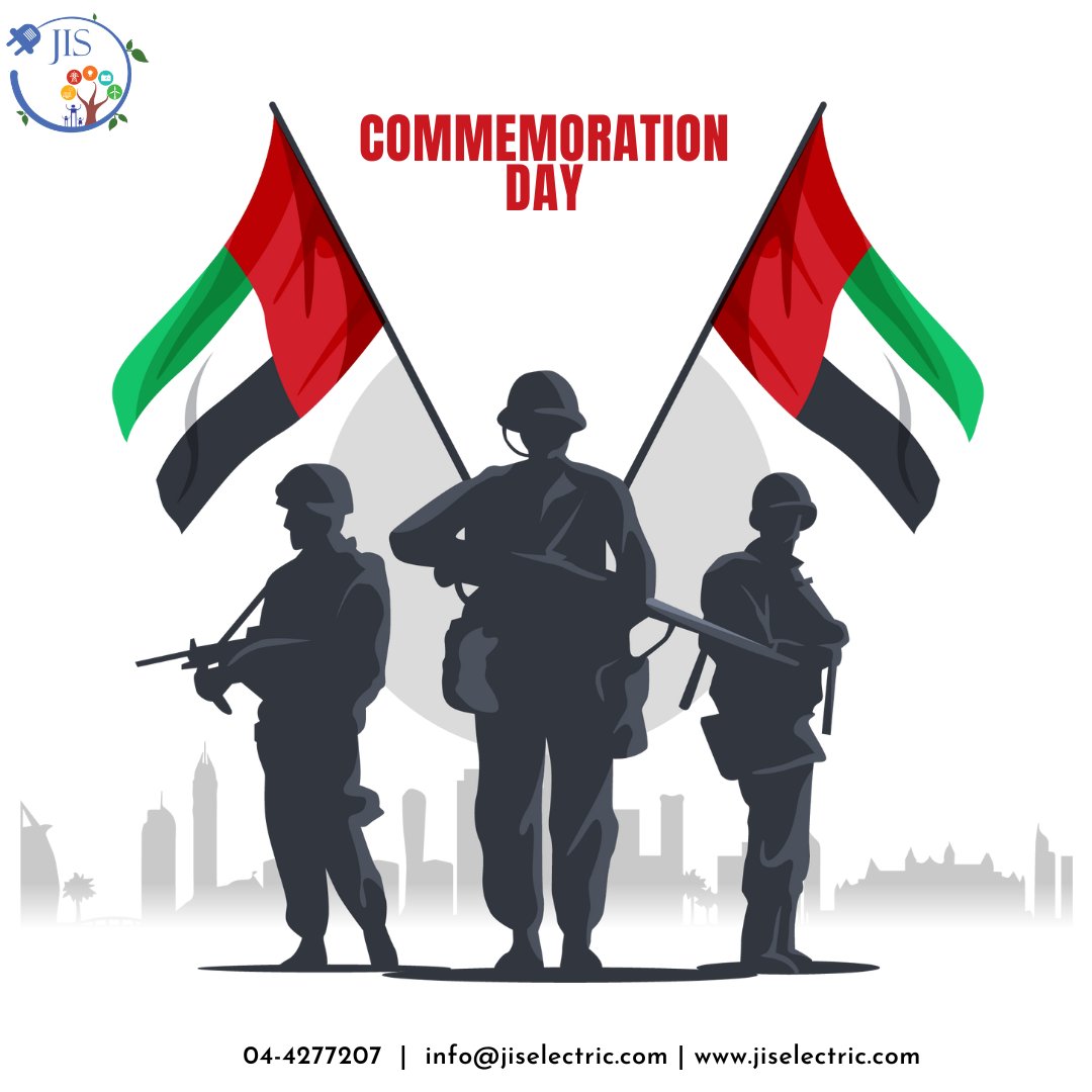jiselectric's tweet image. Celebrating unity, pride, and progress on UAE Commemoration Day. Reflecting on the rich heritage and promising future of the Emirates. 🇦🇪 #UAENationalDay #UnityInCelebration