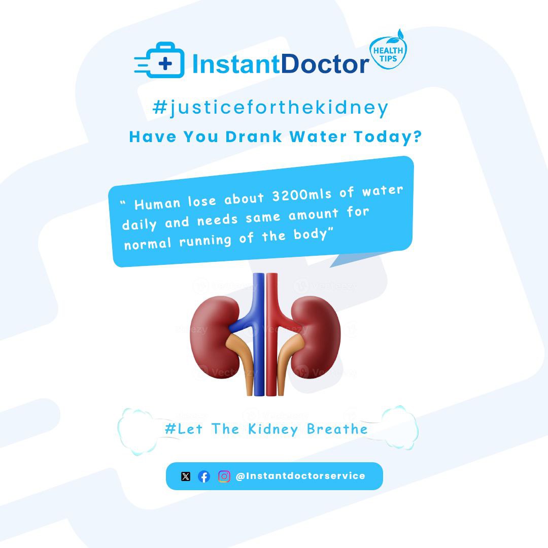 instantdocapp's tweet photo. 📷 Water: Your body loses 3200ml daily; give it the love it deserves! Pour a glass, raise a toast to health, and let the elixir of life work its magic.  #instantdoctor #instantdoctorservice #health #water #hydration #dehydration #justiceforthekidney #letthekidneybreathe #WHO #doc https://t.co/8V23IKIK56