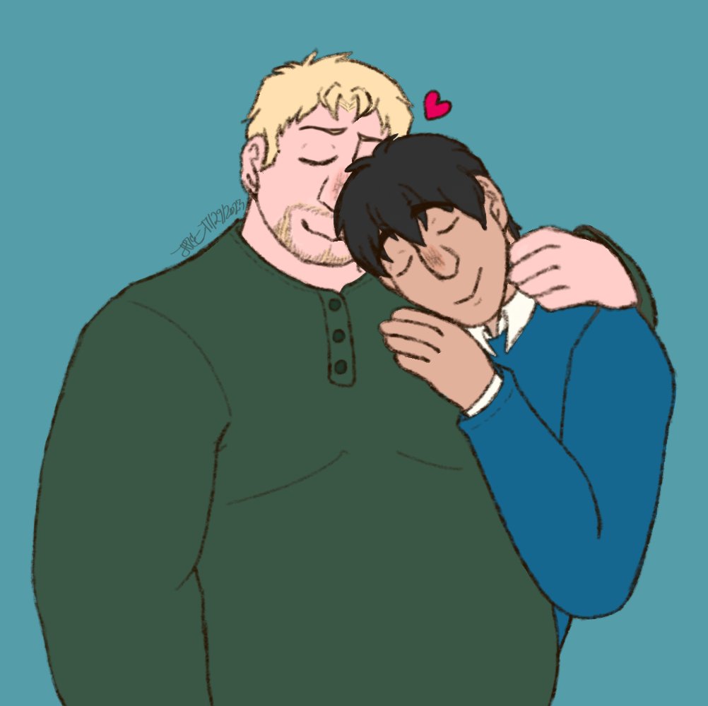 JohhnnyyMan's tweet photo. #ReibertWeek2023
Day 4: Modern AU
.
.
.
Hopefully the modern aspect comes across! ^^; I love castes, but I went with a simple little domestic fluff drawing instead. It makes my heart happy
(Ft big soft dad bod Reiner, bc he's got a special place in my heart for modern AUs) https://t.co/Js1DF6JfmL