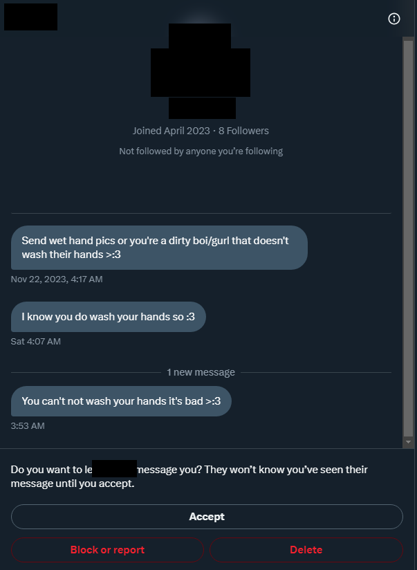 SH_4RK's tweet photo. stop dming me about your fetish that's fucking weird https://t.co/Peq31xIMYX