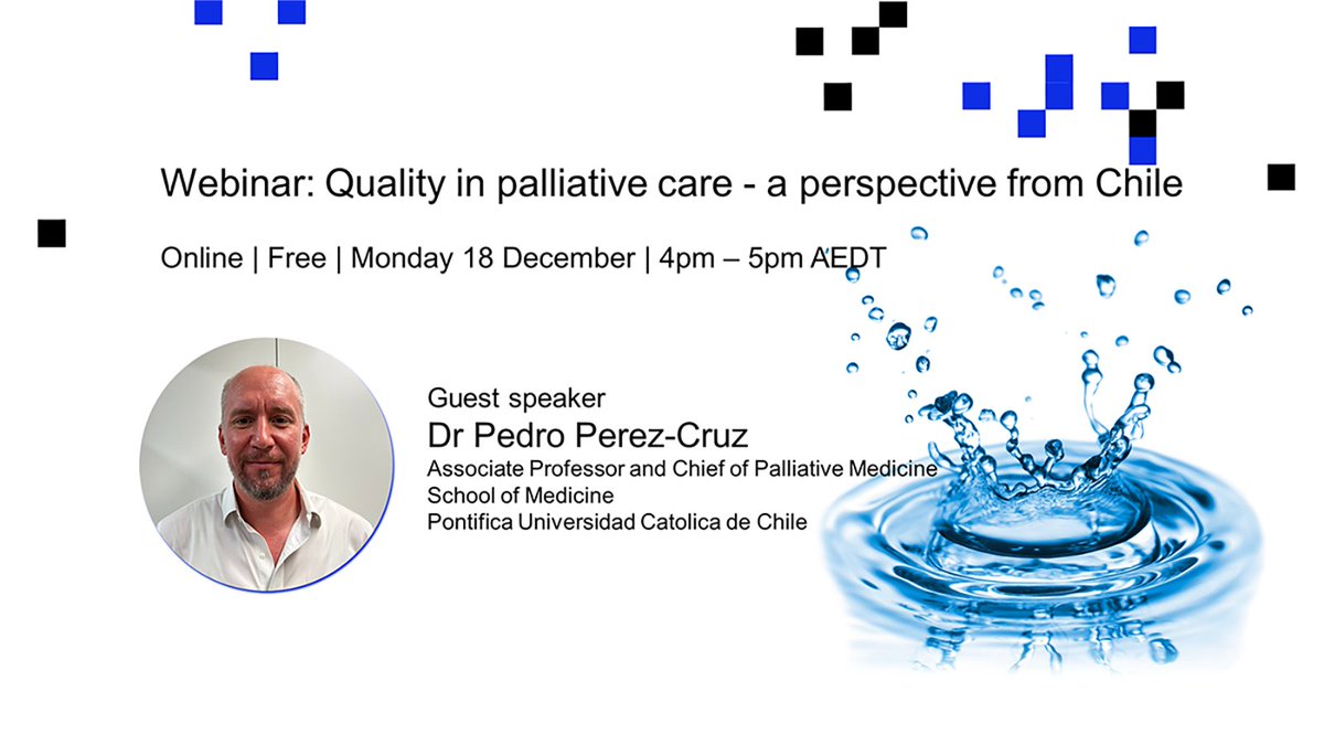 Join us for a free, online presentation by IMPACCT Visiting Academic, Dr Pedro Perez-Cruz, from the School of Medicine at Pontifica Universidad Catolica de Chile. Register: uts.edu.au/palliative-car… #PalliativeCare #PalliativeCareResearch #InternationalCollaboration