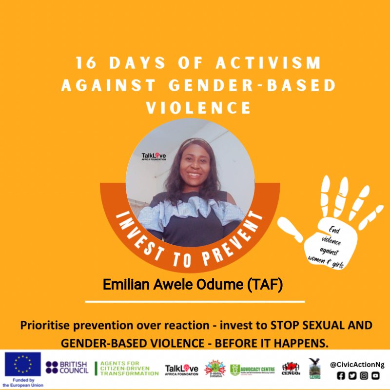 Stop sexual and gender based violence now!!!#InvestToPreventSGBVRivers #CivicActionNG #CivicActionNGRivers #16daysActivismAgainstSGBV