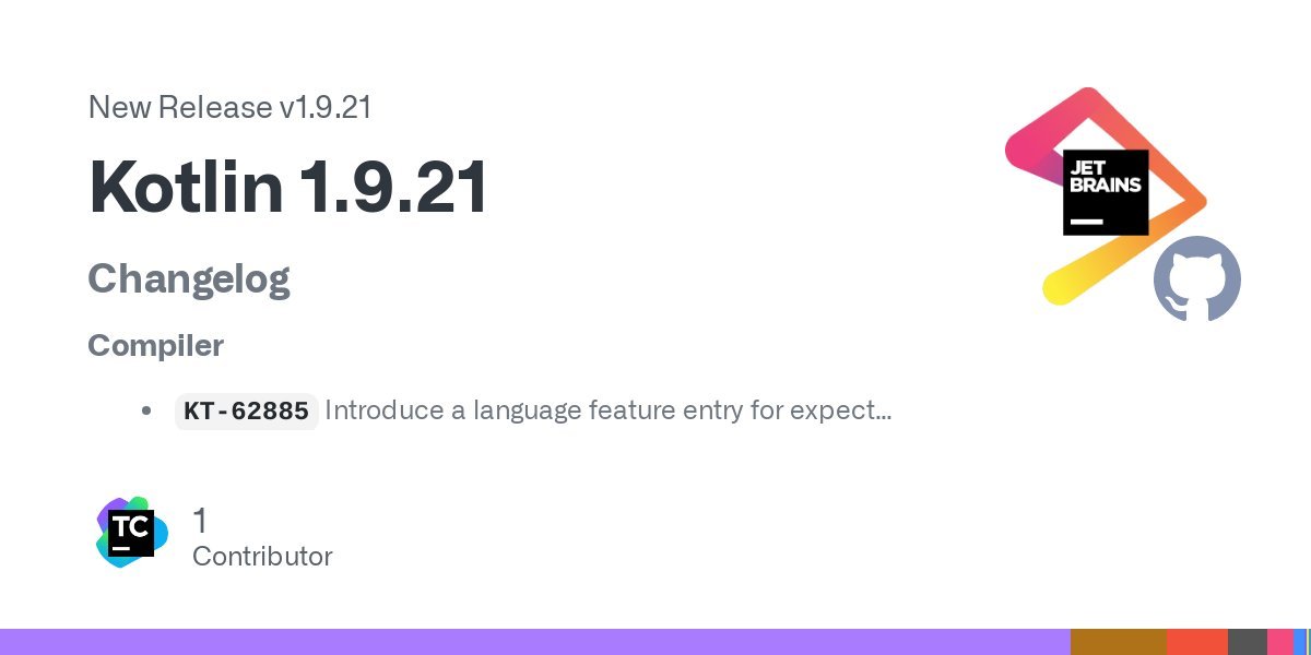 Kotlin 1.9.21 🥳

👉 Implemented kapt compatibility with JDK21.
👉 Many fixes and more

#Kotlin #Android #Gradle