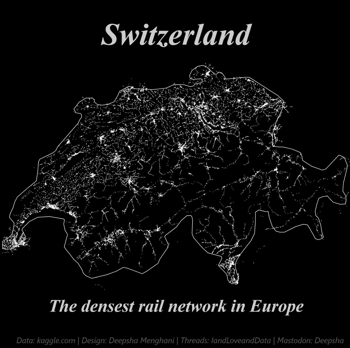 DEEPSHA MENGHANI (@bigdatadipper) on Twitter photo Day 30 - #30DayMapChallenge coming to a close with my favorite… the rail network in Europe, so I plotted the densest one!
<a href="/observablehq/">Observable</a> code: observablehq.com/d/3387899f3101… Day 30 - #30DayMapChallenge coming to a close with my favorite… the rail network in Europe, so I plotted the densest one!
<a href="/observablehq/">Observable</a> code: observablehq.com/d/3387899f3101…