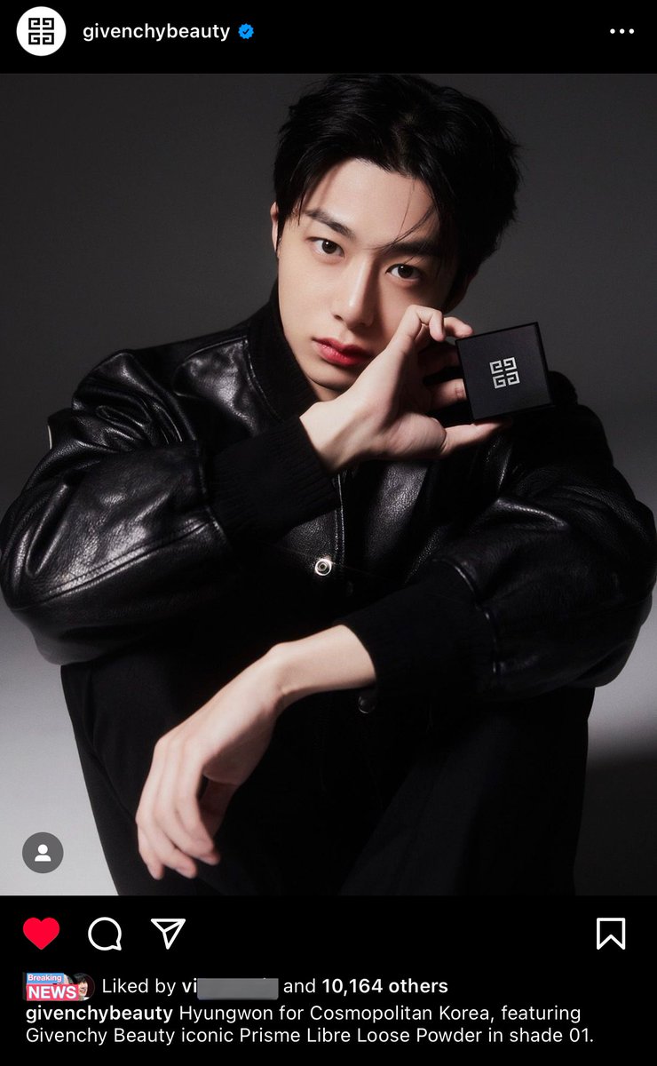 Givenchy Beauty updated their instagram with new pictorials of Monsta X Hyungwon wearing the “Prism Libre Loose powder in Shade 1” & “Le Rouge Interdit Cream Velvet in Shade 37” makeup for Cosmopolitan Korea instagram.com/p/C0OuFl6tqvs/… #HYUNGWON_IG #형원 #HYUNGWON @OfficialMonstaX