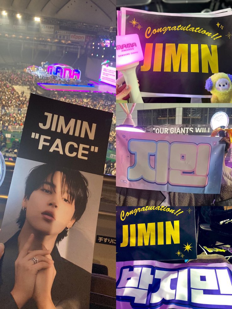 JIMIN_MOCHITEN's tweet photo. Also, So many Jimin fans went to the venue to cheer for him🐥🔎💜 https://t.co/CzOwwSe0a3