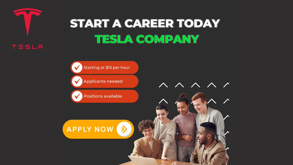 AlexandraRay98's tweet image. StartACareerToday - Tesla Jobs
This is a great opportunity to join Tesla as a Service Intern, providing critical support to our dynamic Energy team.
Apply Now&amp;gt;tinyurl.com/5y2y7ekr

#blackpink#Ethereum#mingyu#London#SEVENTEEN#ARMYs#Orange Jesus#Tempe#Bobo#JavaScript