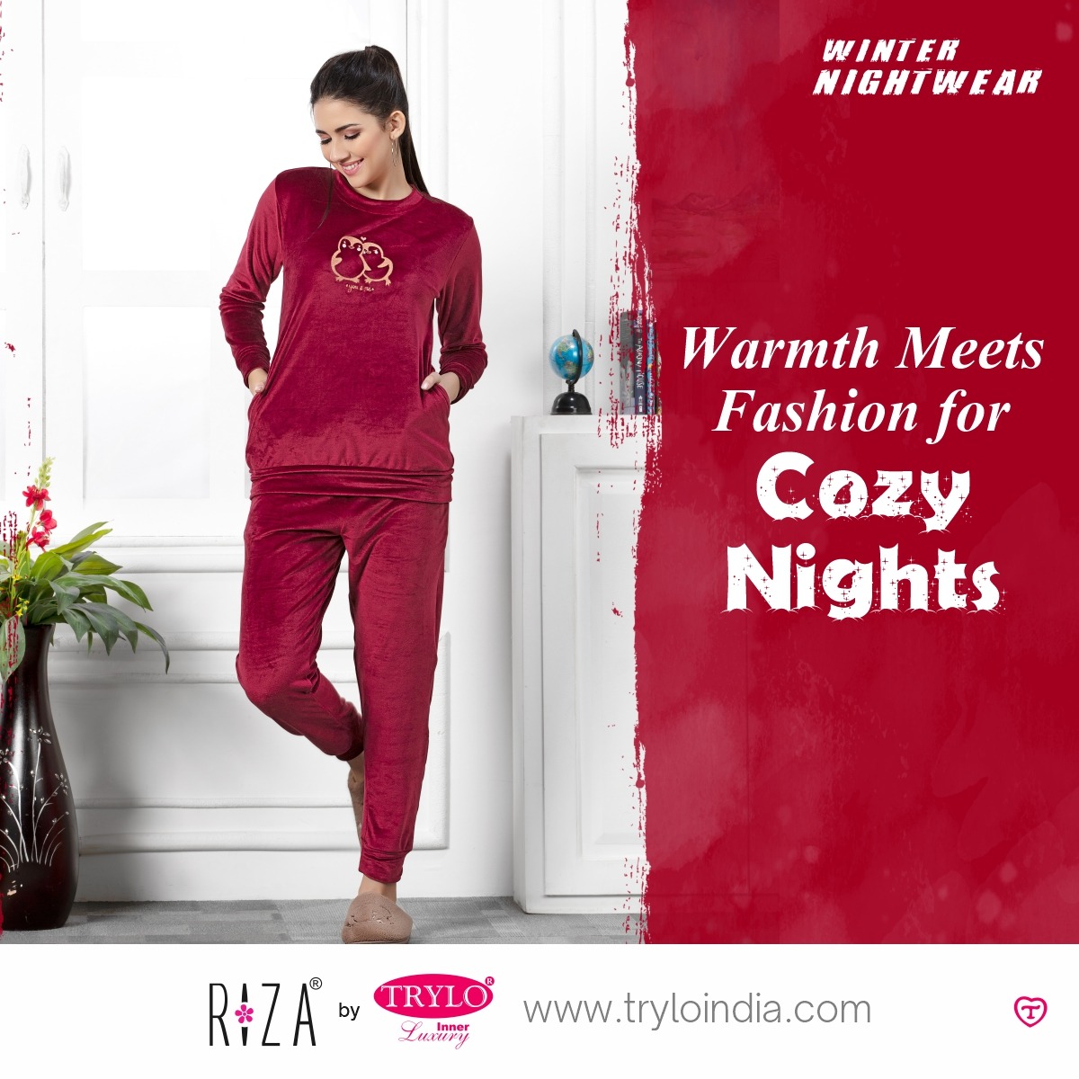 Trylo Intimates on X: Experience the epitome of winter coziness with our  exclusive collection of nightwear. Product show:- Riza Velvet Fabric  Nightsuit #Trylo #TryloIndia #TryloIntimates #TryloBraOnline #Riza  #RizaIntimates #RizabyTrylo