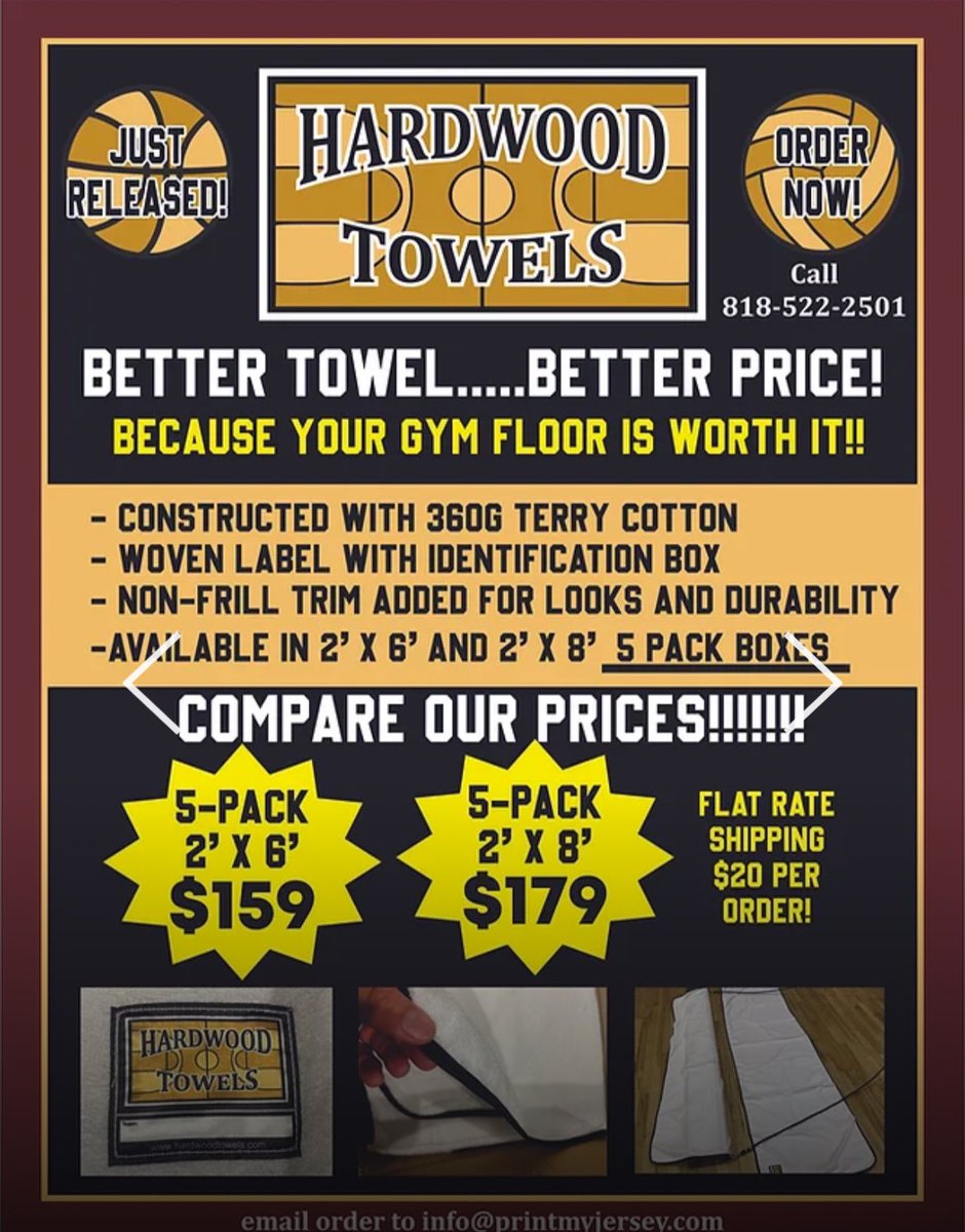 Basketball and Volleyball Coaches….FINALLY there is an reasonably priced floor towel available. A BETTER TOWEL at a MUCH BETTER PRICE!!!!! Email your orders to info@printmyjersey.com by December 2nd and get FREE SHIPPING!!! Orders ship same day as payment or PO is…