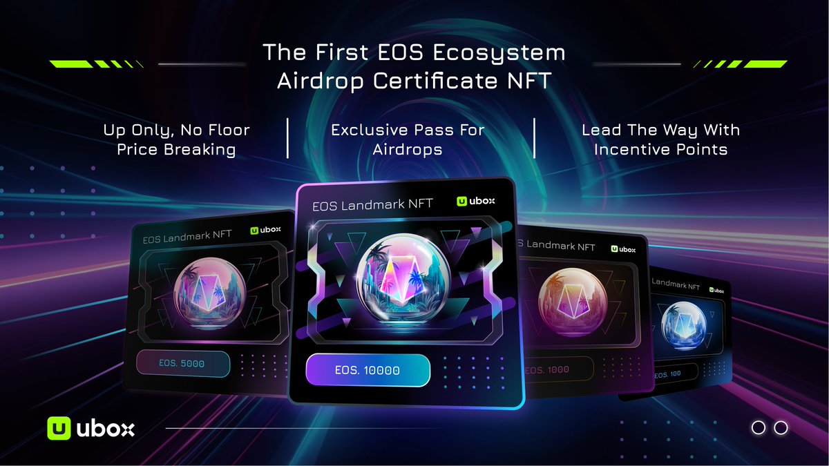 🎁Celebrating the imminent launch of EOS Landmark NFT! We're hosting a special giveaways event. 10 lucky winners will each receive 20 $EOS!

To participate:
Follow <a href="/ubox_io/">UBOX</a> and <a href="/EOSnFoundation/">New ENF Handle - Follow @EOSNetworkFDN</a>
💗&amp;Retweet this post
Tag 3⃣️friends

Winners announced on Dec 4, 2023. Good luck! 🌟