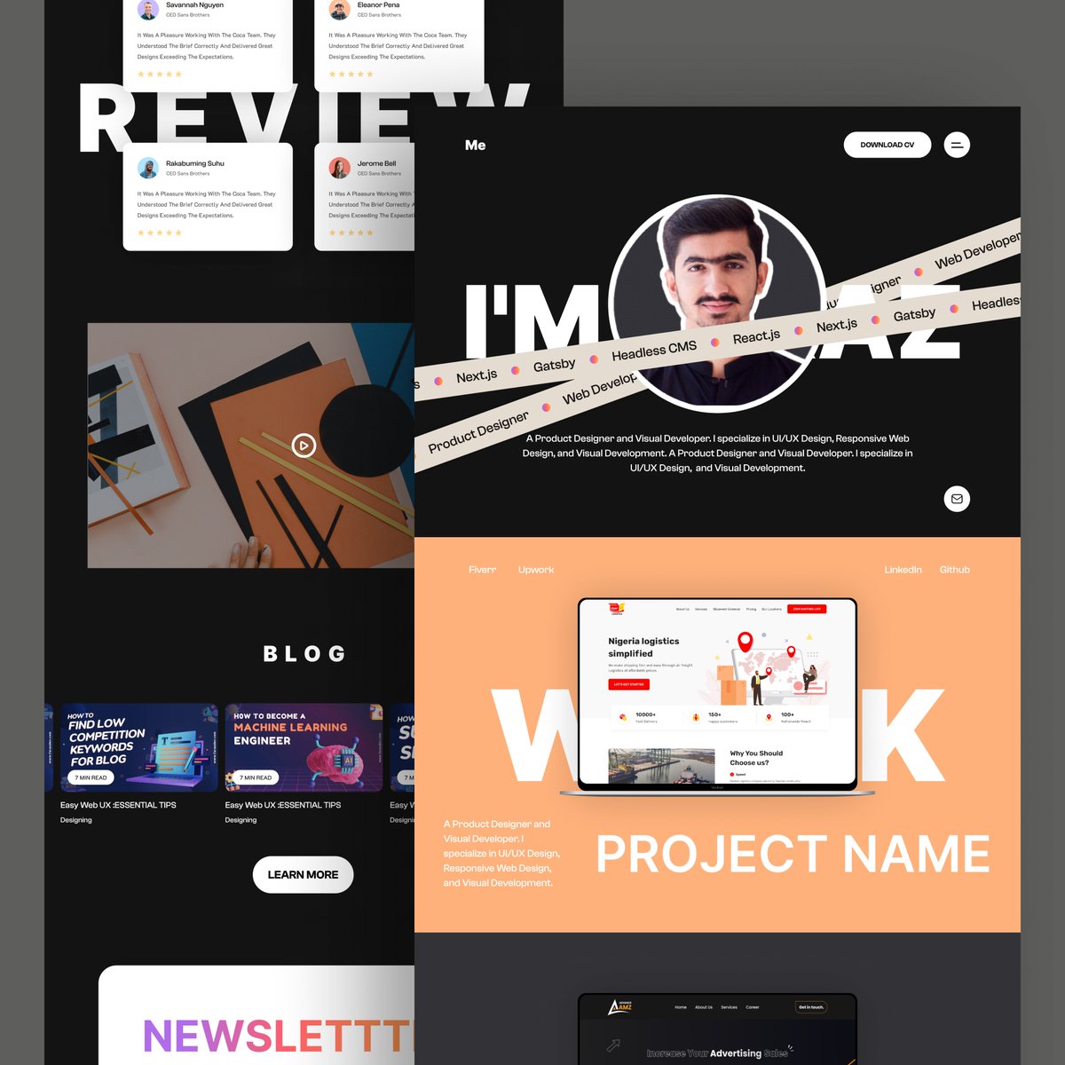 NaveedIsma's tweet photo. Hello everyone 👋
Did you like this Portfolio website landing page design.
.
.
For any work inquiry DM me or Email
📧 ismanaveed99@gmail.com 

#portfoliowebsite #portfoliodesign  #personalwebsite #landingpagedesign #uiuxdesigner #ui #ux #website #mobileapps #redesign #prototyping https://t.co/v4eG1jmzIX