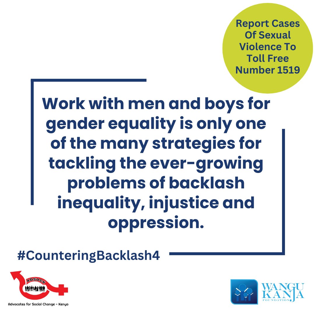 NiWainaina_'s tweet photo. Encouraging men and boys to combat gender inequality involves establishing safe spaces to discuss intimate relationship issues. Support positive changes in personal relationships and advocate for role models who lead by example. #CounteringBacklash4 https://t.co/QxrJfKhfqF