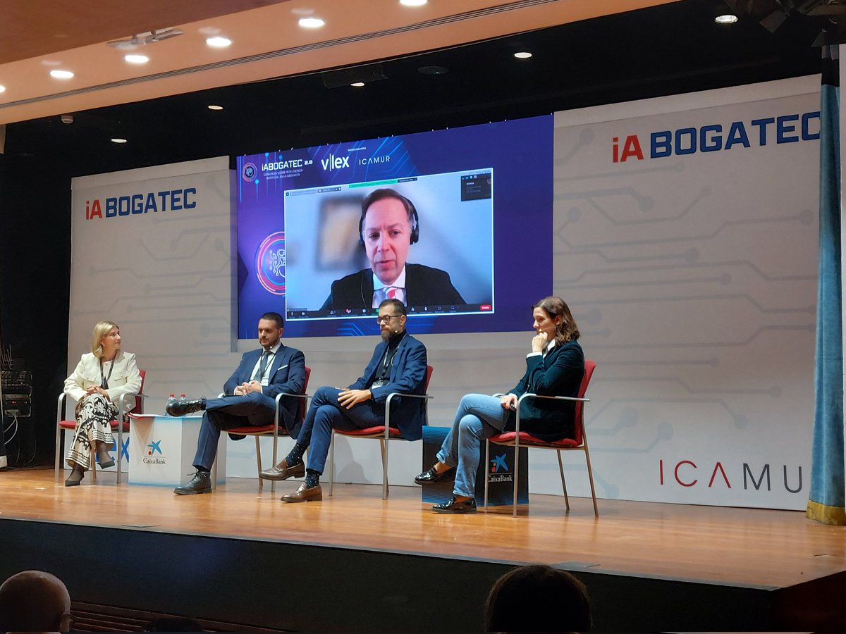 abogatec's tweet photo. ➡️Alonso Hernández-Pinzón,  Presidente @EULawyersFound interviene por videoconferencia en la #Mesa1 de #iAbogatec

⁉️¿Qué son las alucinaciones de la #IA? ¿Por qué se producen?

👨‍💻👩‍💻¿Cómo afectan a los abogados? https://t.co/umOrwZwjFL