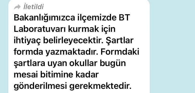 btoplatformu's tweet photo. MÜFREDAT SİSTEMİ DEĞİŞİKLİĞİ ÖNCESİ OLUMLU BİR HABER!
-BTY dersi kaldırılamaz 👏🏼👏🏼👏🏼
Bakanlık İl/ilçelerden BT sınıfı kurulması için ihtiyaç belirleme çalışmaları başlattı
@Yusuf__Tekin @tcmeb @yilmaznazif @mebyegitek @meb_ttkb https://t.co/abH0HG7fYg
