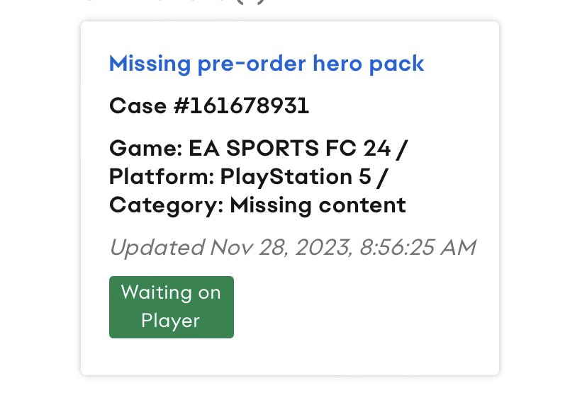 bosco99880's tweet photo. @EASFCDirect 
Hi EA I still haven’t received my UEFA Champions league pre-order hero pack, when will I received it? I already open a case in your EA help website, till today there’s no one replying to me, pls help and solve the issue, I don’t wanna bought a Ultimate for nothing. https://t.co/xJvszWJK9C