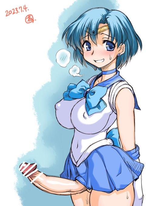 いい竿の日みたいなので
ふたなりセーラーマーキュリーちゃん落描き再掲_(:3_  _)_ 