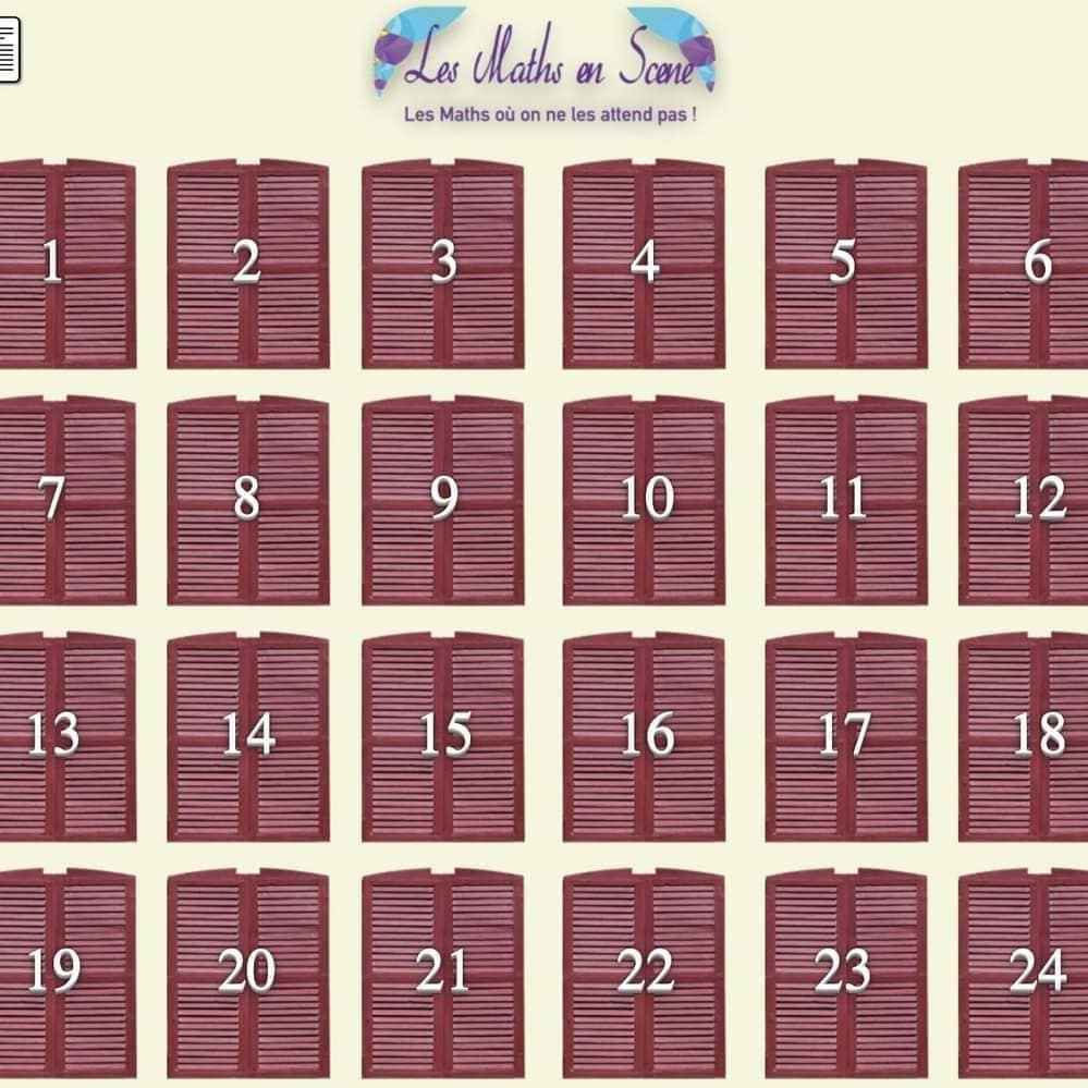 Vous l'attendez toutes et tous! 🥳😃🗓️
Il arrive le #Calendrier de l' #Avent de la #culture #mathématique #1erdecembre
Des surprises à gagner Noel avant l'heure!
↪️jeux.lesmathsenscene.fr/avent-2023/