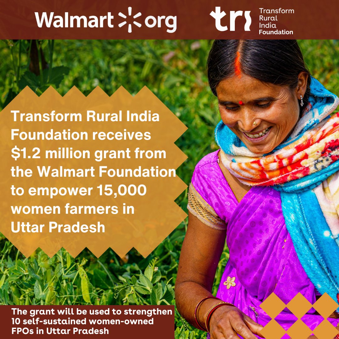 We are thrilled to announce a groundbreaking collaboration with the @WalmartOrg Foundation for their unwavering support in our mission to transform rural communities by boosting the rural livelihoods of 15,000 women farmers in Uttar Pradesh.🌾🏡🙏💚 This $1.2 million grant will…