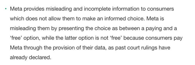 European consumer groups band together to fight Meta's self-serving ad-free sub -- branding it 'unfair'