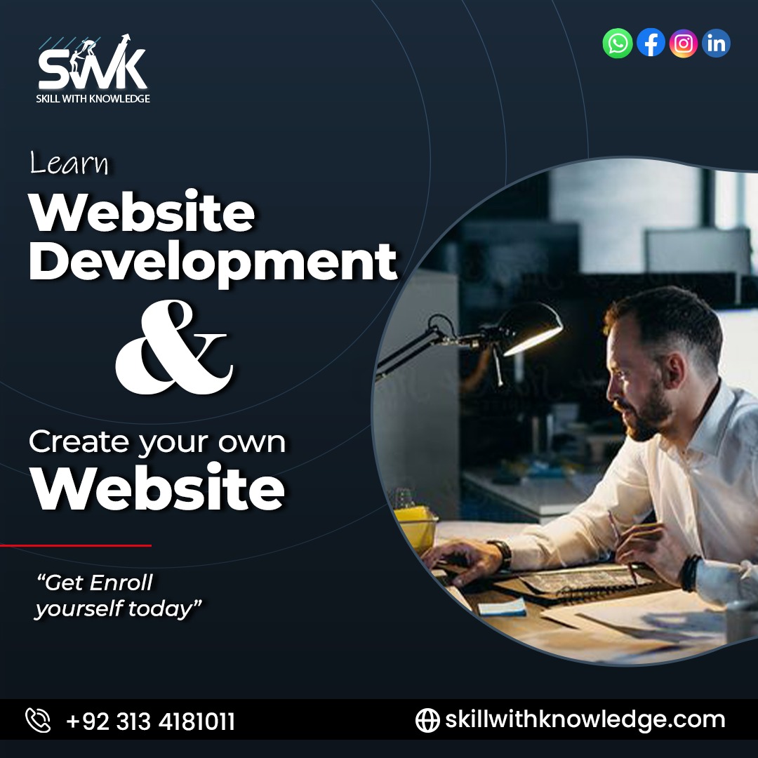 SWK_Institute's tweet image. Learn Website Development and create your own website! 📷Get enrolled today for a journey into the world of web development.
#WebsiteDevelopment #CreateYourOwnWebsite #EnrollNow #joinswk #skillwithknowledge #joinswkcourses #joinswkvideoeditingcourse #joinswksmmcours  #EnrollToday