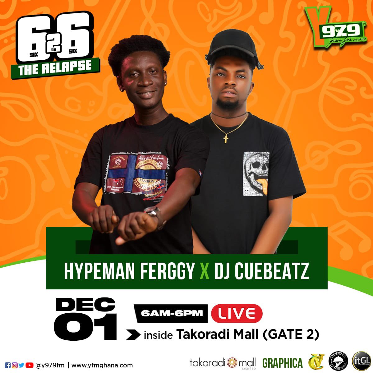 menasportx's tweet photo. #SixToSix on #Yfm/@Y979FM gate number 2 🔥 

[@TjDj233 &amp; @Realdjgunshot] || [@HypemanFerggy &amp; @DjCuebeatzGh] || [@PmDePresenter &amp; @iamdjkenny] https://t.co/tEF4WGNz5j