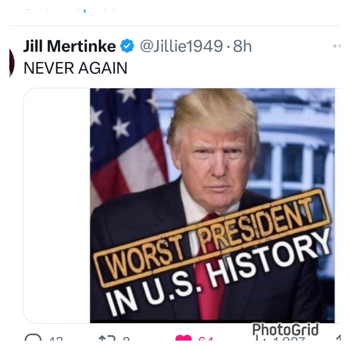 All this worst Former  President going to do if he becomes President again is Burn 🔥 the US to the ground he couldn’t control the pandemic 😷 jobs lost ,Millions died , told the Big Lie to stay in power and y’all want this Horrible President again Not !