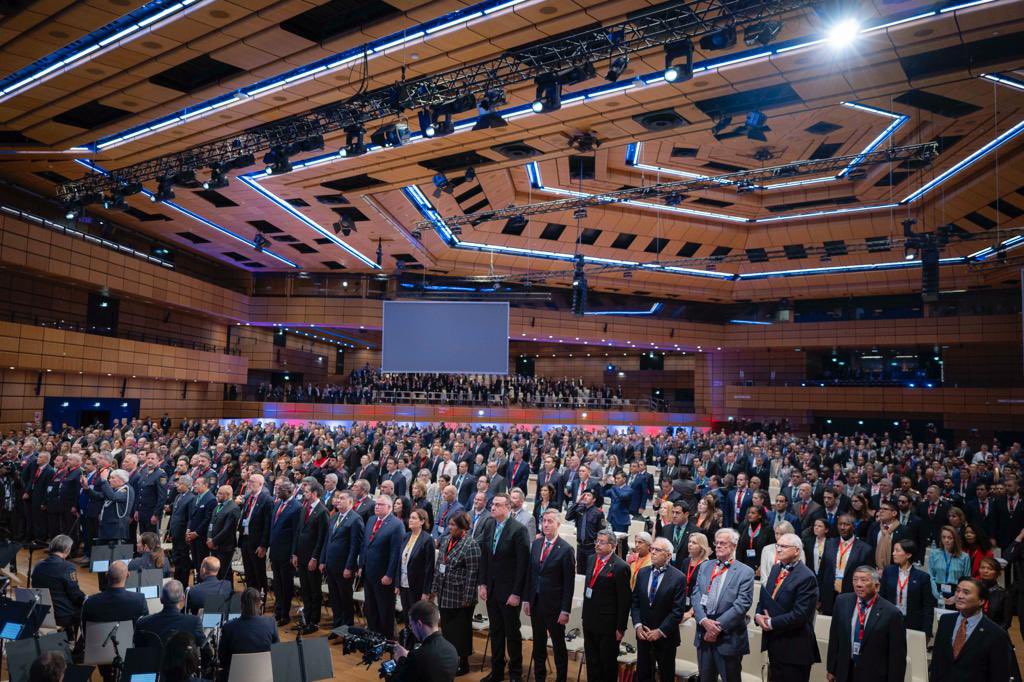 ValdecyUrquiza's tweet photo. It cannot be stressed enough the paramount importance of the #INTERPOLGA! It is a vital gathering that shapes the future of global #LawEnforcement. Our shared commitment to #security & collaboration paves the way #ForASaferWorld 🌏👮👮♂️| #Police #INTERPOL #INTERPOLSG #Justice #Peace